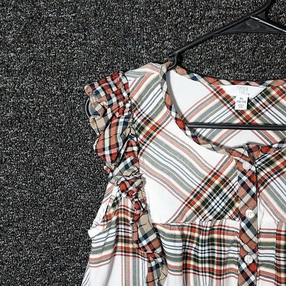 Time and Tru XL 16-18 Sleeveless Ruffles Red, Navy, Black and White - Picture 3 of 12